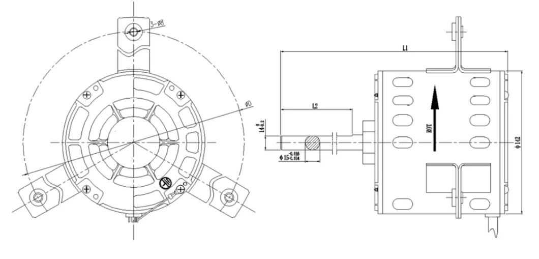 750W 4 Pole AC Axial Flow Condenser Fan Motor for Cooling Fan Unit/Air Conditioner Indoor Pipe Fan Group